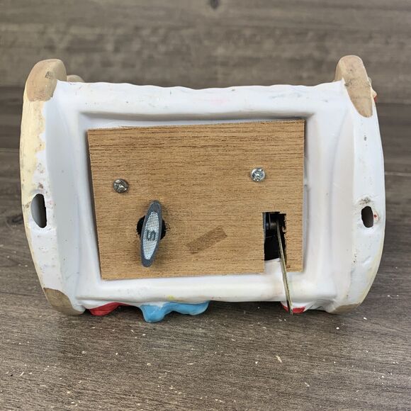 Vintage Sleeping Child Christmas Ceramic Music Box Silent Night - Tested - Picture 8 of 11